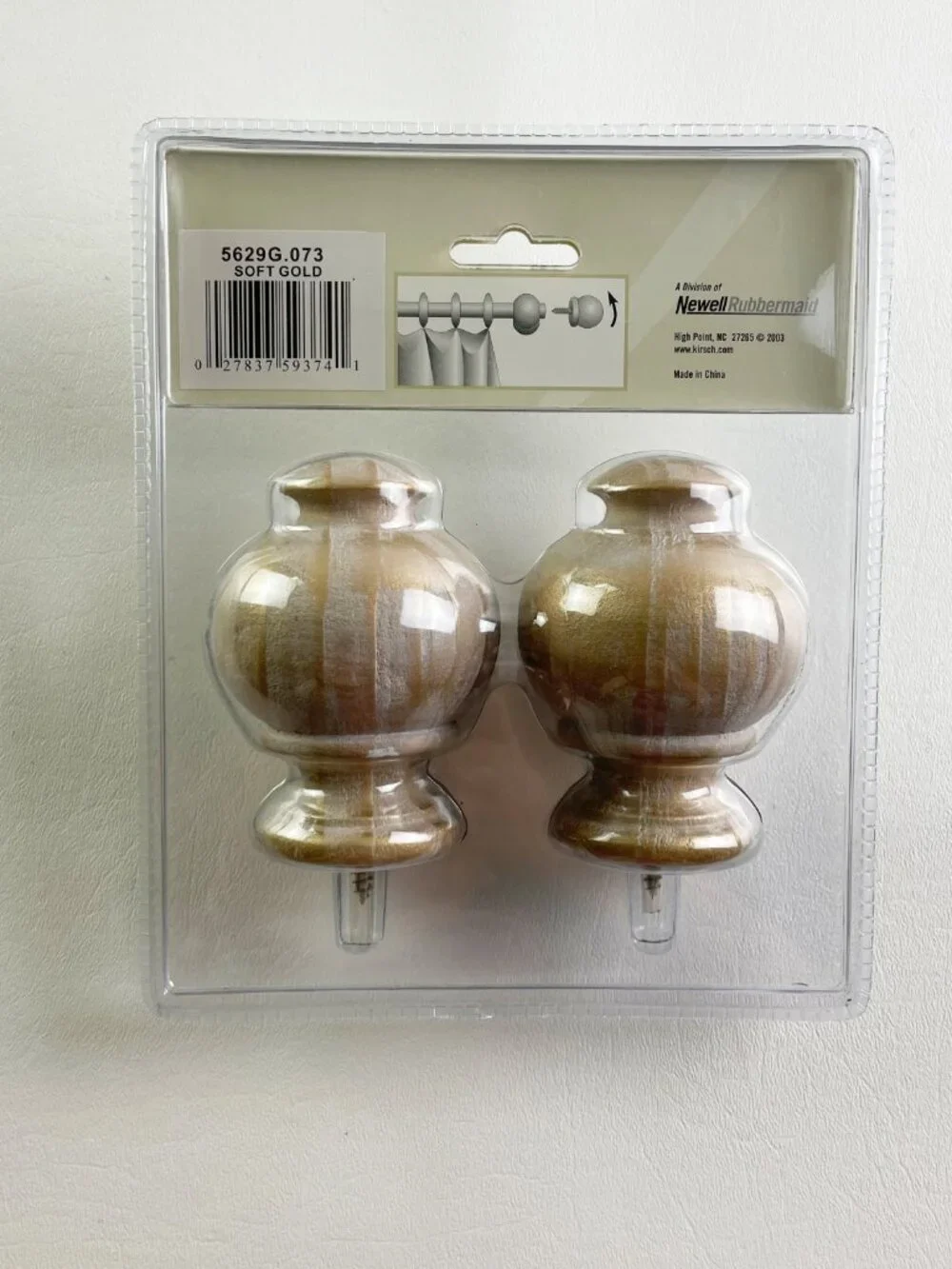 Kirsch Wood Soft Gold Button Ball Finials 1 3/8